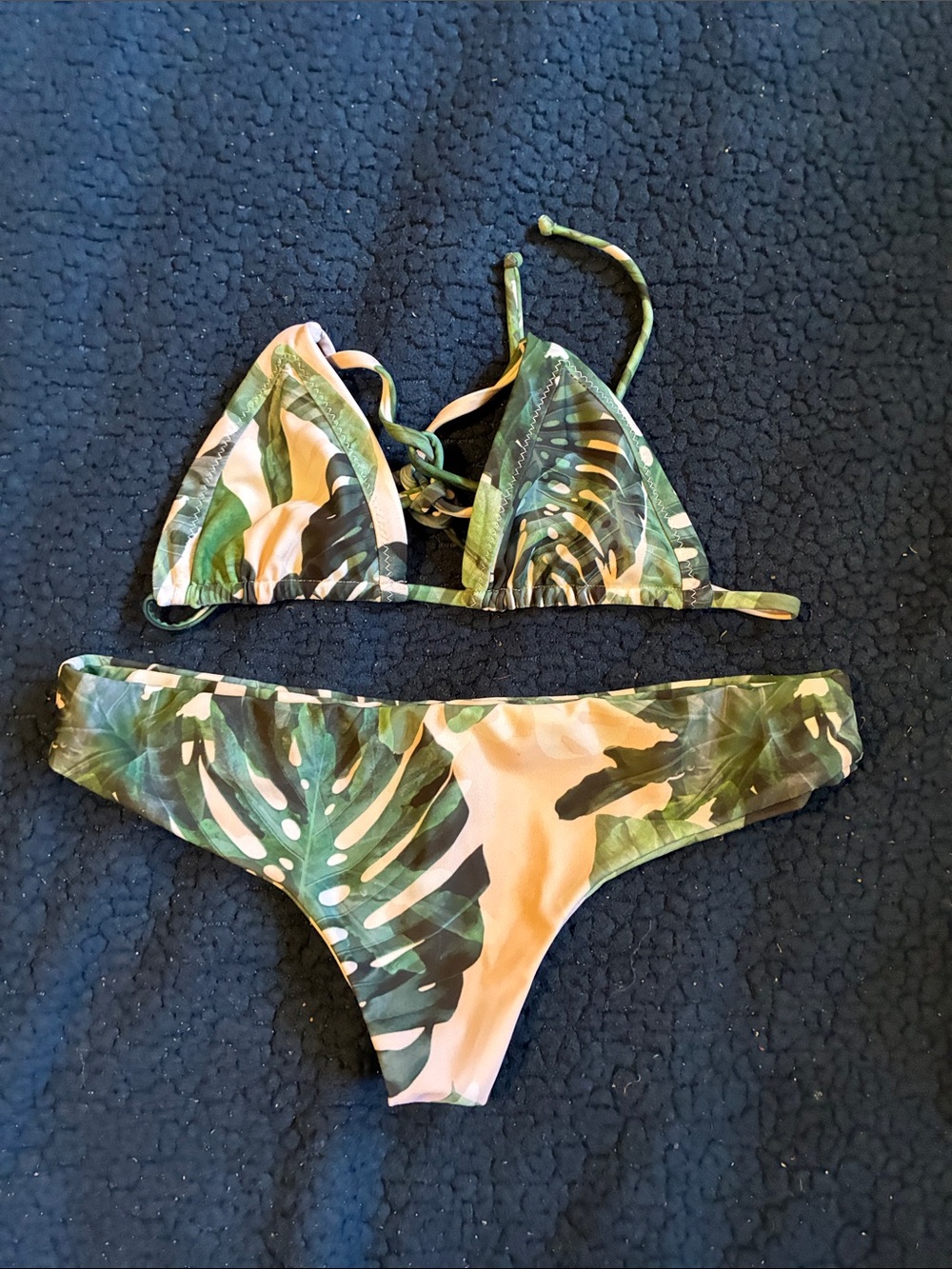 Stone Fox Swim Green Palm Leaf Print Bikini set